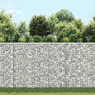 Berkfield Home Trapezium Gabion Raised Bed Galvanised Steel 80x20x100 cm in Silver | Size: 80 x 20 x 100 cm