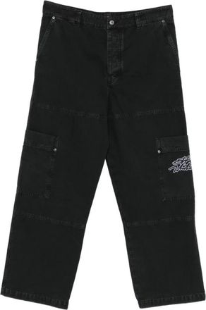 Off-white Cargo-pocket Geborduurde Broek - Heren - Regular Fit Jeans - Zwart - L - Katoen - Jeans