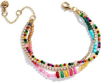 BaubleBar Rowan Semiprecious Stone Layered Bracelet in Pink Multi at Nordstrom