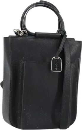 Gucci Pre-owned Bucket Bags, female, Black, Size: ONE SIZE Pre-owned Leather Bucket Bag