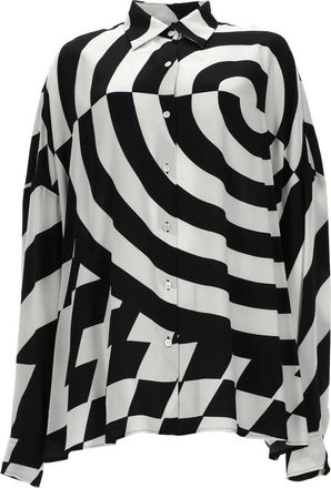 Dries Van Noten Casia Black White Geometric Shirt
