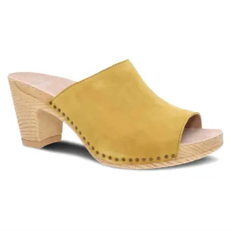 Dansko Womens Tandi Summer Slip On Heeled Mule In Yellow