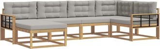 vidaXL Conjunto De Sof&aacute;s De Exterior 5 Uds. Blanco Y Gris Claro Vidaxl