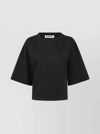 Darkpark cotton cropped draped short sleeve t-shirt