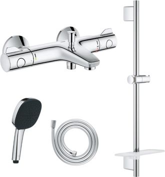 GROHE Conjunto Grifer&iacute;a Mec&aacute;nica Grohe Grohtherm 800 + Teleducha Vitalio Comfort 110 + Barra Vitalio Smartactive Quickflix + Flexible