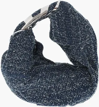 Diesel Denim Hobo Bag GRAB-D with Metal Monogram Diesel