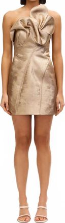 Acler Fin Wood Mini Dress In Gold