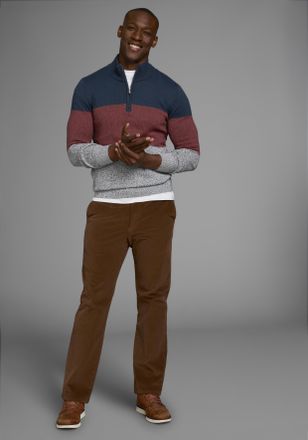 Man's World Dehnbund-Hose MANS WORLD aus Cord, Herren, Gr. 24, N + U Gr, beige, Cord, Obermaterial: 98% Baumwolle, 2% Elasthan, straight fit lang, Hosen Dehnbund-