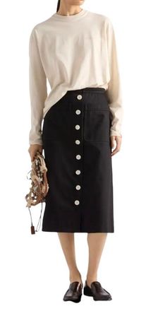 Prada Current Cotton Drill Midi Skirt Size XS