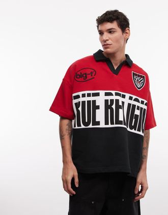 True Religion Polo oversize in jersey multicolore