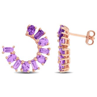 Mimi & Max Multi-Gem Curved Stud Earrings Sterling Silver