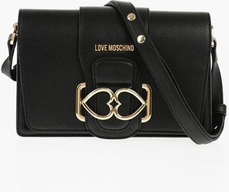 Moschino LOVE Faux Leather LOVE BRIDGE Shoulder Bag with Double Heart size Unic