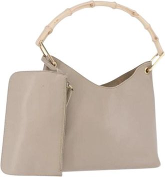 Gucci Pre-owned Vintage Schoudertas - Dames - Vintage Schoudertas - Beige - ONE Size - Leer - Vintage