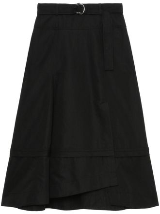 3.1 Phillip Lim Belted Flare skirt - women - Cotton/Polyester - 00 - Black