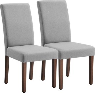 Vasagle 2 Sillas de comedor con respaldo alto asiento acolchado de color gris