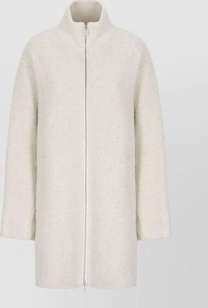 PESERICO wool alpaca ribbed high collar jacket