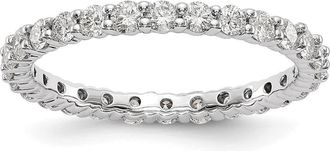 Diamond2Deal 14k White Gold Lab Grown Diamond Eternity Wedding Band Ring 1Ct Clarity- VS Color- G-H