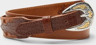Herbert Fr&egrave;re Soeur Womens Boston two-tone leather Western belt