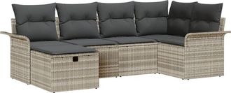 vidaXL Vidaxl - Garden Sofa Set 6 pcs Light grey 242.5 x 132.5 x 85 cm