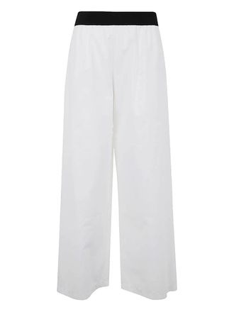 Maria Calderara elasticated trousers - women - Cotton - 3 - White