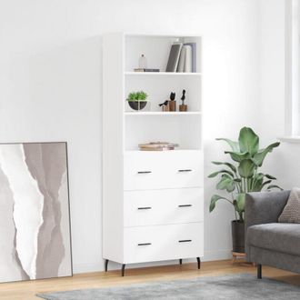 vidaXL Furniture Limited - Aparador Alto Madera Contrachapada Blanco