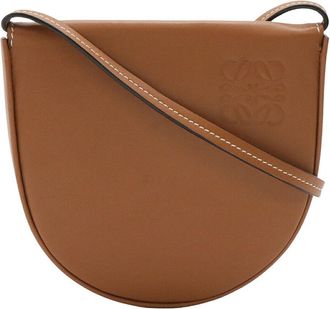 Loewe Brown Calfskin Anagram Heel Pouch Crossbody (Authentic Pre-Loved)
