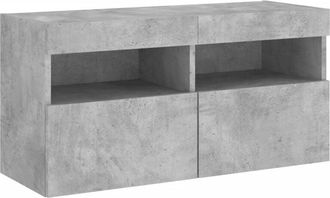 vidaXL Vidaxl - tv Wall Cabinet with led Lights Concrete Grey 80x30x40 cm