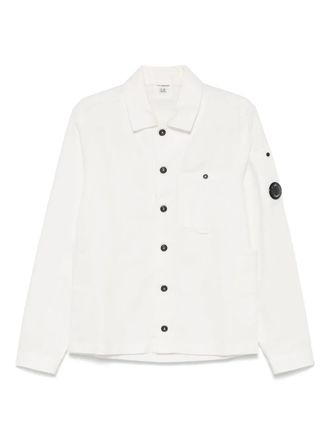 C.P. Company Lens-detailed overshirt - men - Cotton/Linen/Flax - L - White