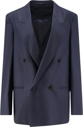 Gucci Lichtgewicht Double-Breasted Jas - Dames - Blazers - Blauw - S - Wol - Jassen