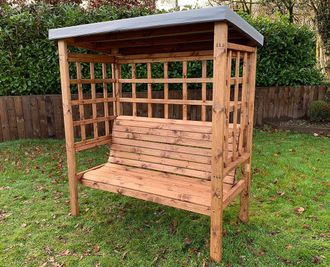 Charles Taylor Trading Bramham Three Seater Arbour Grey in Brown