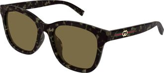 Gucci Gg 1984Sk Zonnebrillen - Dames - Zonnebrillen - Bruin - 55 MM - Nylon - Accessoires