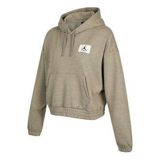 Air Jordan (WMNS) Air Jordan Casual Sports Knit Loose Hoodie Short Green DD6999-320