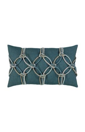 Elaine Smith Rope Hand Knotted Macrame Indoor & Outdoor Woven Accent Pillow in Lagoon at Nordstrom, Size 12X20