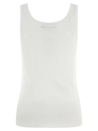 Dolce & Gabbana Ribbed Cotton Logo-Patch Tank Top - White