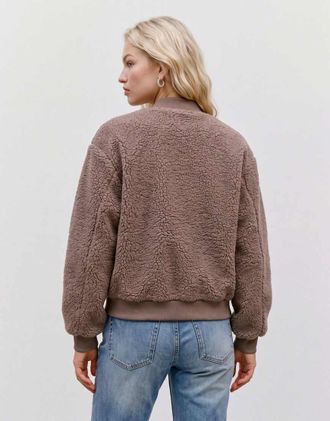 Vero Moda giacca teddy in fossil-Neutro