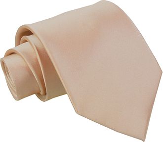 DQT Mens Plain Satin Polyester Wedding Extra Long Classic Tie - Mocha Brown