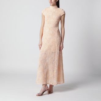 Rotate Vanilla dress with floral appliqu&eacute;s