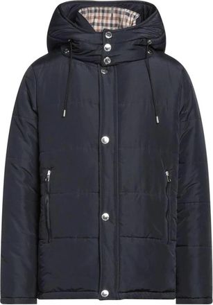 Aquascutum Blauwe Jas met Afneembare Capuchon - Heren - Winterjassen - Blauw - M - Jassen