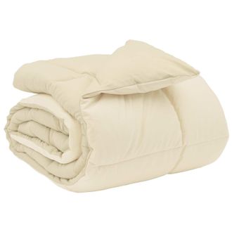 vidaXL Edred&oacute;n De Invierno Acolchado Crema 135 X 220 Cm Microfibra Vidaxl
