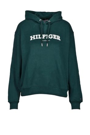 Tommy Hilfiger Green Cropped Hooded Sweatshirt
