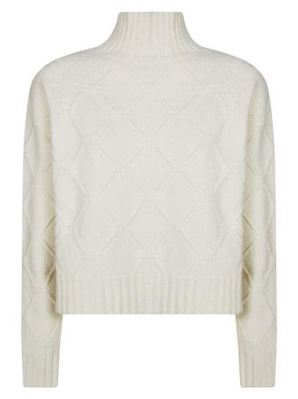 Elisabetta Franchi Long-Sleeved Knit Top With Textured Front Detail