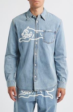 Icecream Parado Logo Graphic Denim Button-Up Shirt in Butter Pecan at Nordstrom Rack, Size Xxx-Large