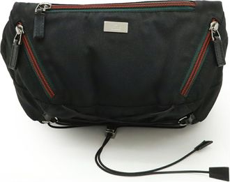 Gucci Black Nylon Canvas Leather Pouch Sling Bag (Pre-Owned)