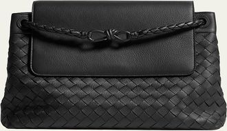 Bottega Veneta Mens Small Andiamo Intrecciato Deerskin Messenger Bag
