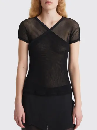 Paloma Wool Top a maniche corte in misto cotone con scollo a V