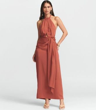 ST MRLO Nessie Midi Dress in Indian Red at Nordstrom, Size 4