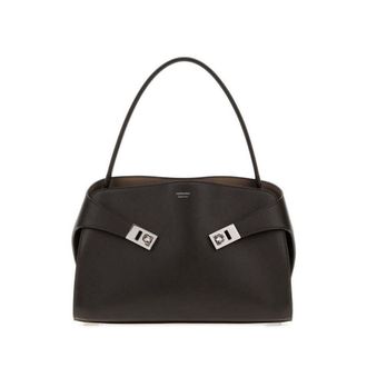 Ferragamo Dark Brown Leather Medium Hug Soft Shoulder Bag Testadimorowarmtaupewarmtaupe Borse A Mano