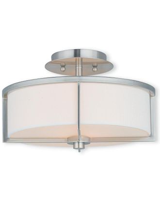 Livex Lighting Livex Wesley 2-Light Brushed Nickel Ceiling Mount