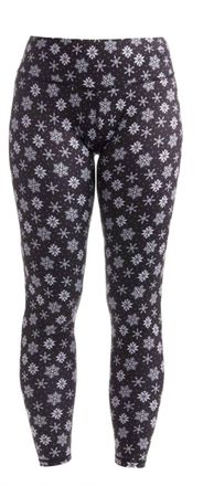 Nils Womens Pull-On Leggings In Black Snowflake Print
