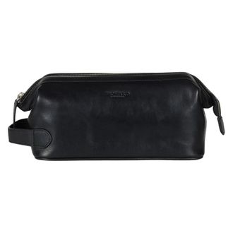 Howard London Washbag Steven - Heren - Toilettassen - Zwart - ONE Size - Leer - Tassen
